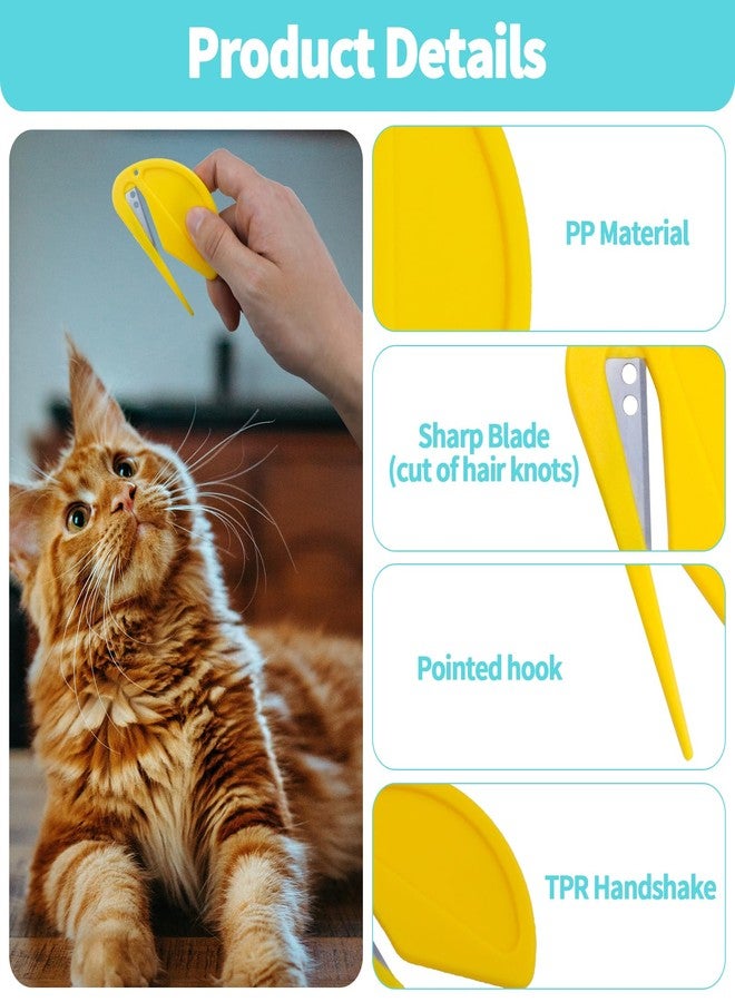 Aecsze 6 Pcs Pet Multifunctional Knotting Comb for Dogs, Cats, Puppies, and Rabbits, Plastic Grooming Comb for Hair Shedding and Tangle Removal - Image 4